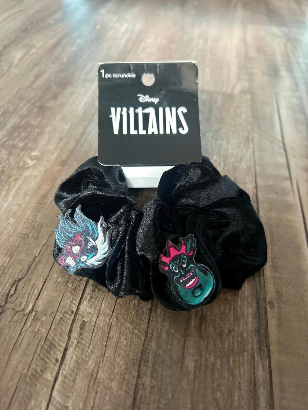 Disney Villains Black Velvet Hair Scrunchie